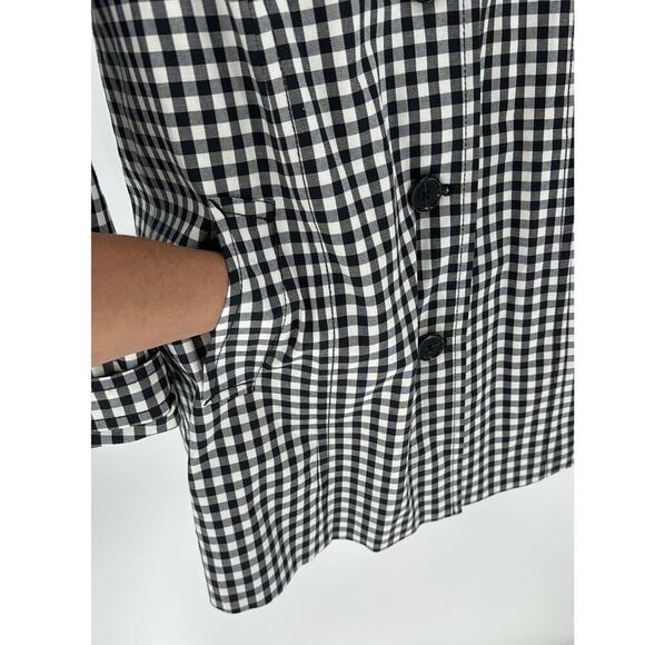 Talbots CLASSIC GINGHAM MAC black white water resistant preppy coastal grandma - Picture 10 of 10